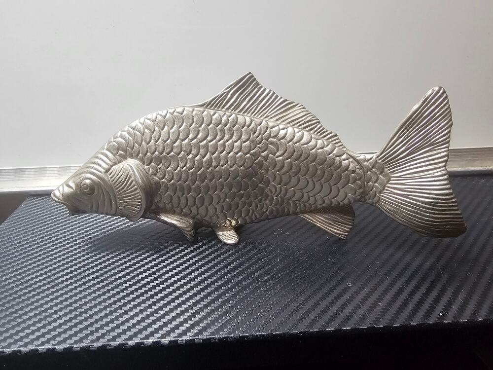 Vintage Silver Plated Koi Carp Fish Menu Napkin Holder 9"x4"
